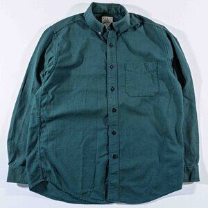 LL Bean Wicked Good Flannel Shirt Men M Traditional Fit Houndstooth 298276 Green